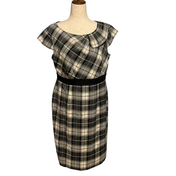 Dress Barn Plaid Sheath Midi Dress 16 - Picture 2 of 11